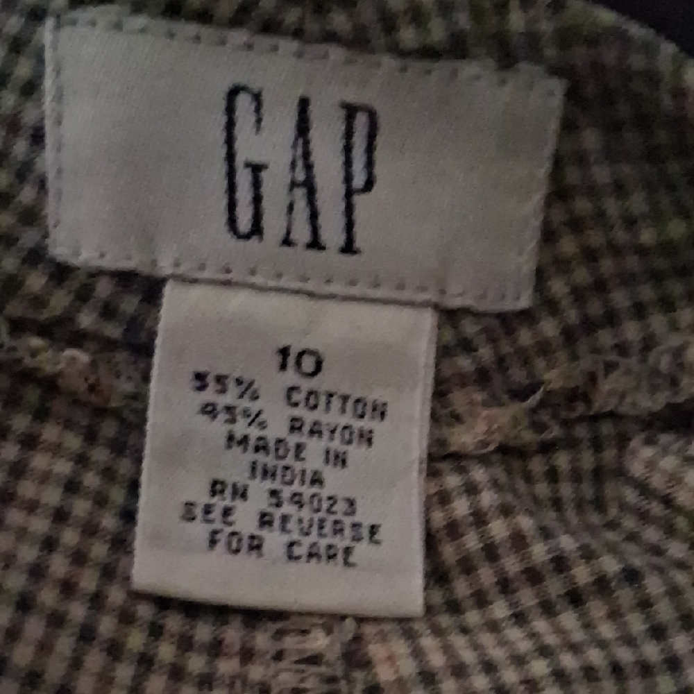 GAP Tailored Straight Leg Dress Pants Tan Beige Brown Size 10 Cotton Rayon - Picture 2 of 6